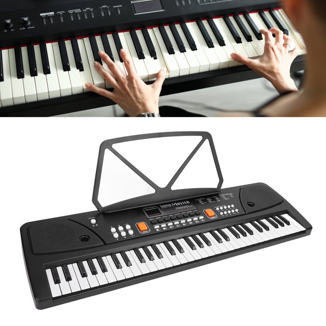 Electric Piano, AUX IN Function 61 Key Rechargeable Portable Birthday Gift Electric Keyboard Kit for Performance