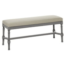 DecMode Wood Bench with Burlap Seat, Gray