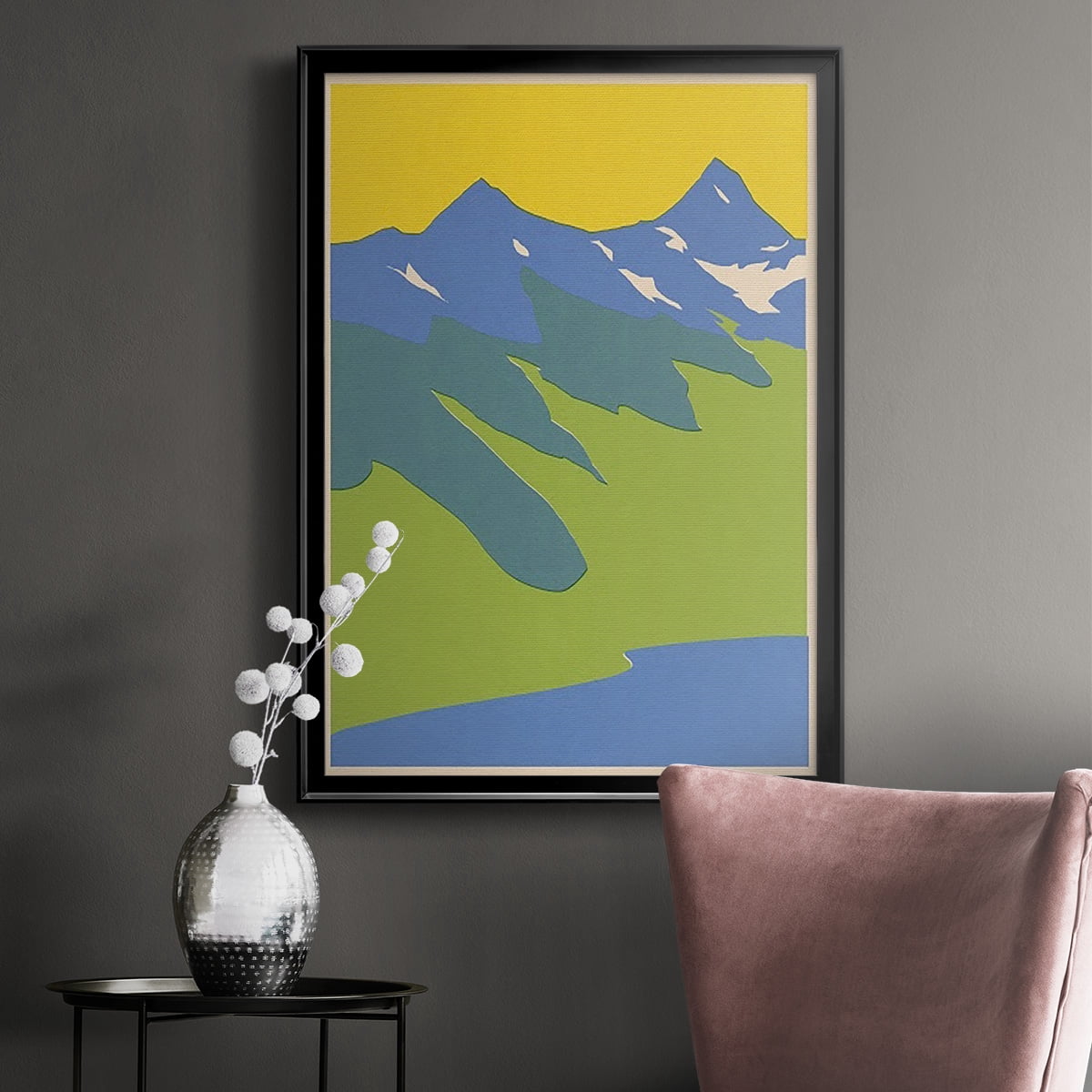 Bright Glacial Lake II Premium Framed Print, in Gold, Black, or Silver - Ready to Hang