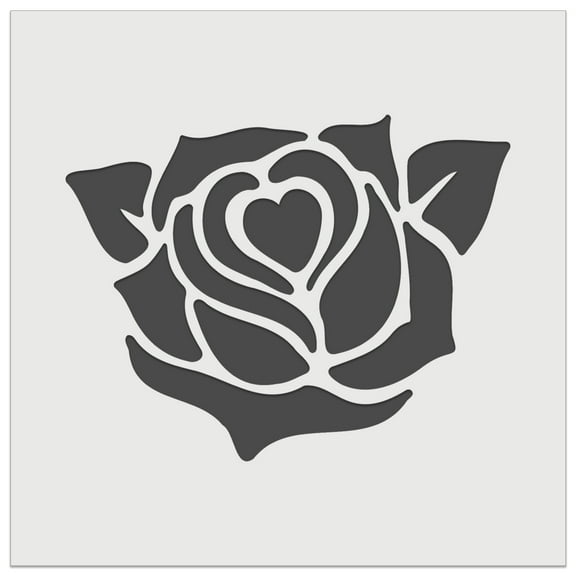 Rose Heart Center DIY Cookie Wall Craft Stencil - 5.5 Inch