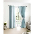 thumbnail image 4 of Fsddascl Aqua Striped Blackout Curtains for Bedroom/Living Room, Thermal Insulated Kitchen Curtains, Modern Farmhouse Blue White Stripes Grommet Darkening Window Treatment Drapes 52"x54"x2, 4 of 8
