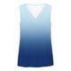 thumbnail image 5 of Mujeres sin mangas Tops de verano gradiente color fuera de posición impresión V-cuello blusa casual Mujeres V-cuello de verano Tops, 5 of 8