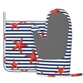 thumbnail image 3 of Kll Starfish Navy Blue Stripe Oven Gloves And Pot Holders Grill Gloves - Oven Gloves And Pot Holders, Non-Slip Cooking Gloves With Recycled Pads, 3 of 9