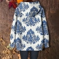 thumbnail image 4 of EchfiProm Floral Sweatshirt for Womens Oversized Pullover Hoodies with Pockets Blue Fall Hooded Ladies Tops, 4 of 4