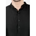 thumbnail image 3 of Men's Black Color Indian Traditional Wear Tunic Cotton Kurta Pajama Set, 3 of 4
