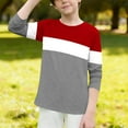 thumbnail image 6 of Posijego Boys Long Sleeve Shirts Striped Graphic T-Shirts Little Boys Casual Crew Neck Basic Tee Shirts Tops, 6 of 8