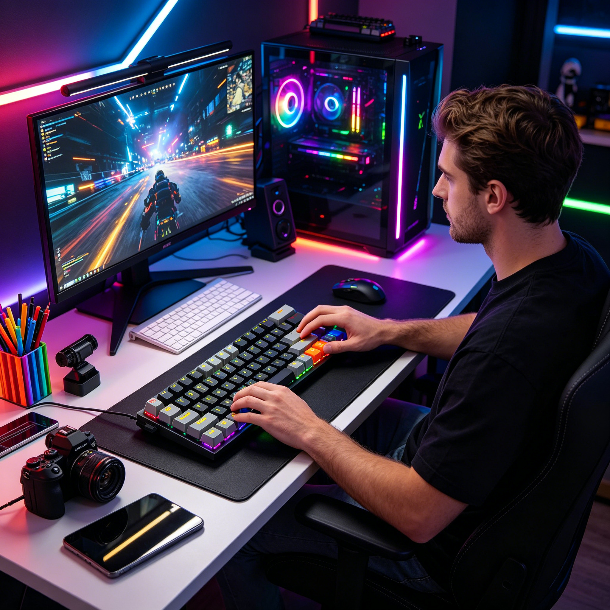 GJX 2026 New Mechanical Keyboard Precision Mechanical Switches 60% Keyboard Programmable Keys Quiet Operation Gaming Keyboard Style 5 for Gaming Office Typing Streaming Esports.