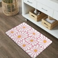 thumbnail image 3 of Pink Bathroom Rugs Cute Daisy Bath Mat, Cute Bath mat for Shower Sink,White and Yellow Flower Bathroom Rug, Super Absorbent Machine Non Slip Back Washable Bathtub Mats for Shower 27x17inch, 3 of 6
