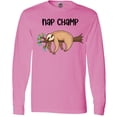 thumbnail image 3 of Inktastic Nap Champ Cute Sleeping Sloth Long Sleeve T-Shirt, 3 of 5