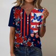 thumbnail image 2 of MEICHEN Lidies' Patriotic Tops Summer Printed Short Sleeve Blouses America 250th Anniversary Graphic Tees Casual V Neck T Shirt, 2 of 6