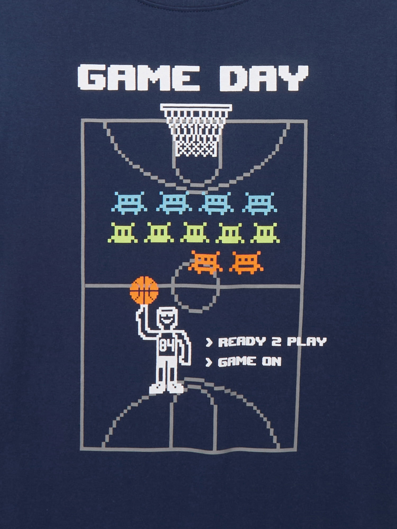 Wonder Nation Game day Game on, Crew Neck, Short Sleeve, Graphic T-Shirt, Sizes 4-18