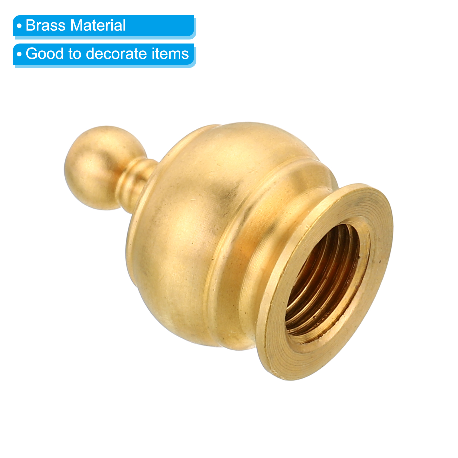 1 PCS Gold Retro Lamp Finial Cap Knob With Dual-Thread For Lamp Shade Holder