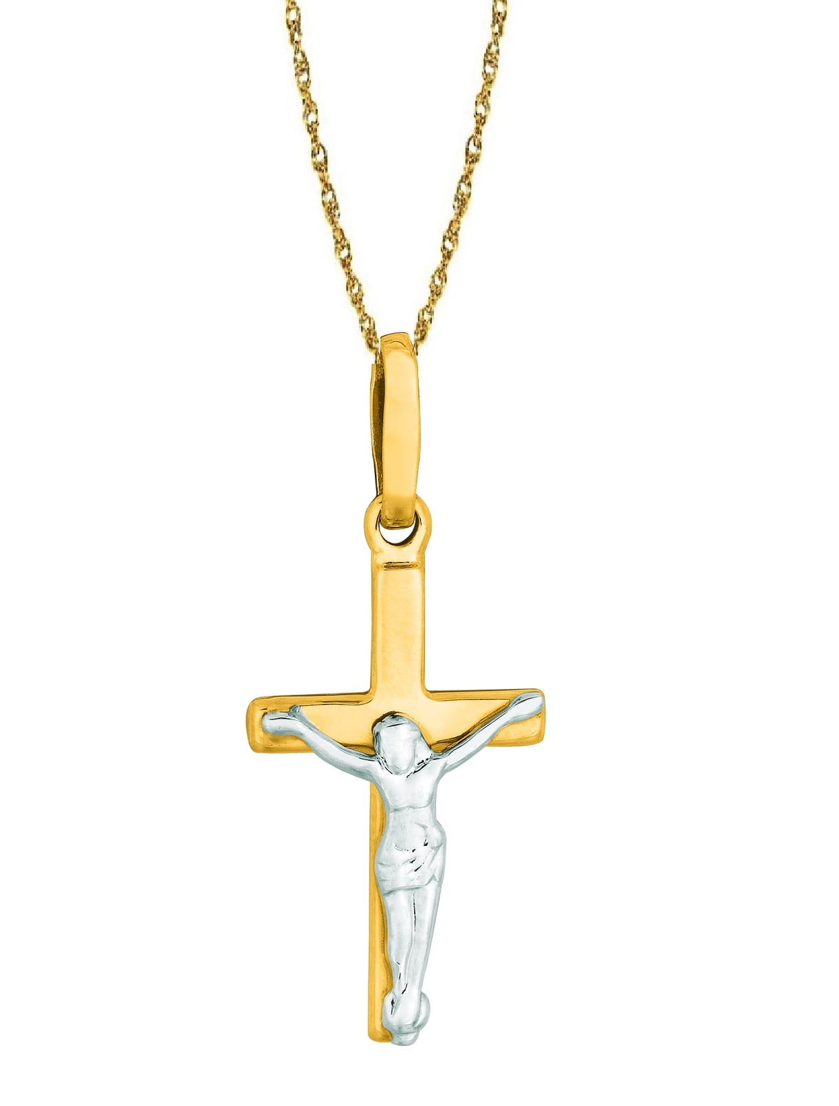 14K Two-tone Gold Small/Mini Our Lady Of Guadalupe Charm Pendant (16mm x 9m