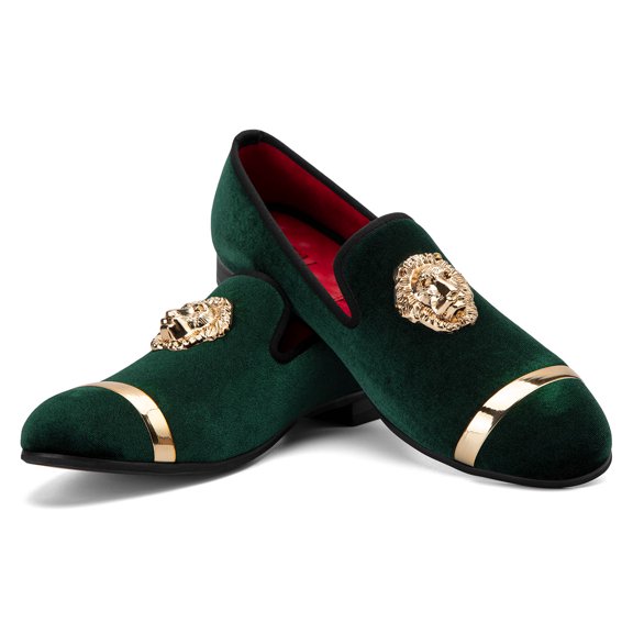 Men's Penny Slip-On Leather Lined Loafer Luxury Men Shoes, Green/01, 9 US