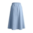 thumbnail image 7 of WQNVRNR Womens Max Skirt- Elastic Waist Casual Pleated Zip Button Summer A-Line Long Skirts Light Blue Size 2XL, 7 of 7
