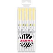 Zebra Mildliner Marker Highlighter Pens - Double Ended - Chisel/Bullet Tip - Wallet of 5 - Yellow Ink