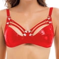 thumbnail image 3 of Sujetador de charol brillante para mujer, sujetador sin aros, Bralette con tiras, sujetador con tirantes ajustables, disfraz Rave para discoteca, 3 of 5