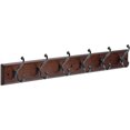 thumbnail image 1 of 165541 Coat Rack, 27-Inch, Wall Mounted Coat Rack with 6 Decorative Hooks, Soft Iron and Cocoa, 1 of 8