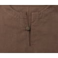 thumbnail image 6 of Atasi Men's Short Kurta Brown Round Keyhole Neck Cotton Tunic Shirt-Small, 6 of 7