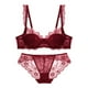 thumbnail image 3 of Sujetador de media copa, sujetador sexy, ropa interior ultrafina para mujer Pure Desire, conjunto de bragas con fruncido en el pecho pequeño, corsé francés, 3 of 5
