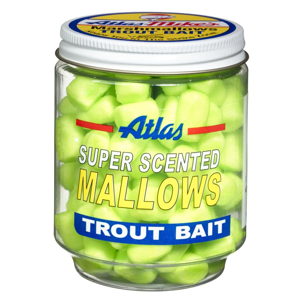 Atlas Mikes Jar of Chartreuse Cheese Marshmallow Salmon Fishing Bait