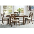 thumbnail image 4 of Transitional Style Brown Finish Side Chairs Set of 6, Beige Fabric Upholstered Seat Dining Furniture, 4 of 4
