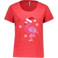 thumbnail image 3 of Inktastic Christmas Holiday Cute Flamingo Women's Plus Size T-Shirt, 3 of 5