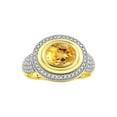 thumbnail image 1 of RYLOS Rings for Women 14K Gold Plated Silver Ring Classic 9X7MM Oval Gemstone & Diamonds November Citrine Jewelry Size 9, 1 of 7