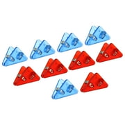 Uxcell Multifunction Document Clip,10Pack Triangular Clip for Page Corner,Transparent red blue