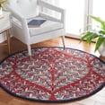 thumbnail image 2 of SAFAVIEH Capri Proinsias Leaves Wool Area Rug, Red/Green, 3' x 3' Round, 2 of 11