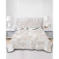 thumbnail image 2 of Twin Quilt Bedding Set, Nautical Seashell Reversible Summer Quilt 3 Pieces, Summer Coastal Marine Shells Beige Lightweight Bedspreads Coverlets with 2 Pillow Shams for All Seasons, 2 of 5