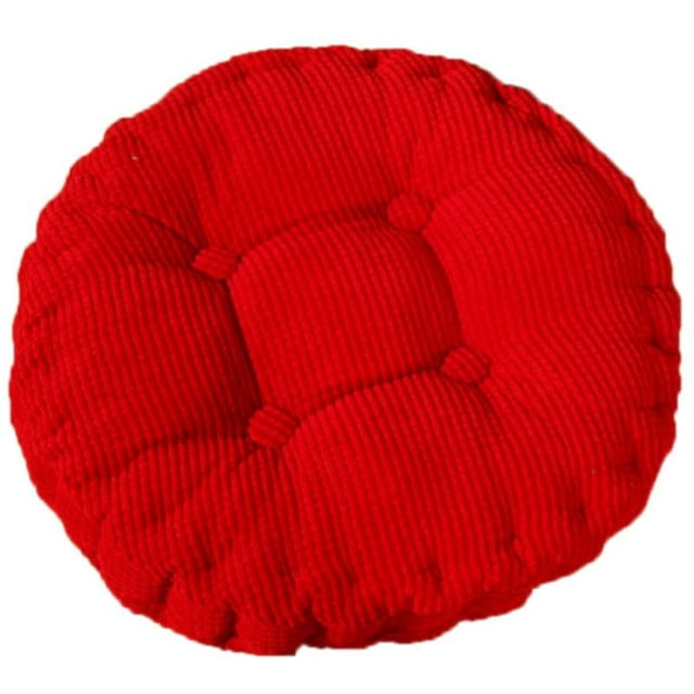 Cojín de silla, relleno grueso, acolchado, redondo, para comedor interior y exterior, cojín redondo, rojo
