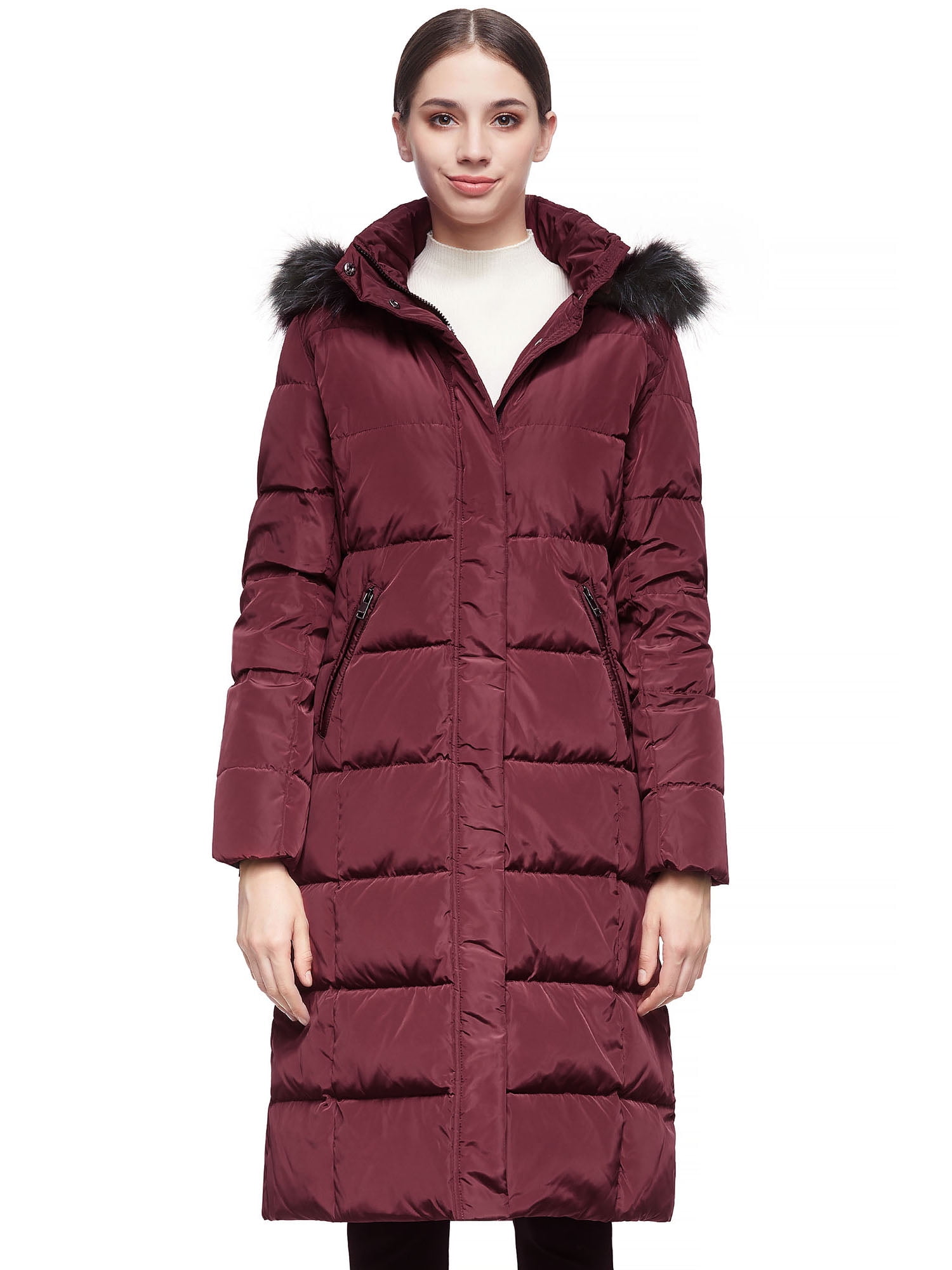 Orolay Women's Puffer Faux Fur Hood Long Down Coat - Walmart.com