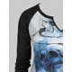 thumbnail image 3 of Más el tamaño de collar cráneo con muesca gráfico de manga larga camiseta Rosegal Mangas largas de talla grande, 3 of 5