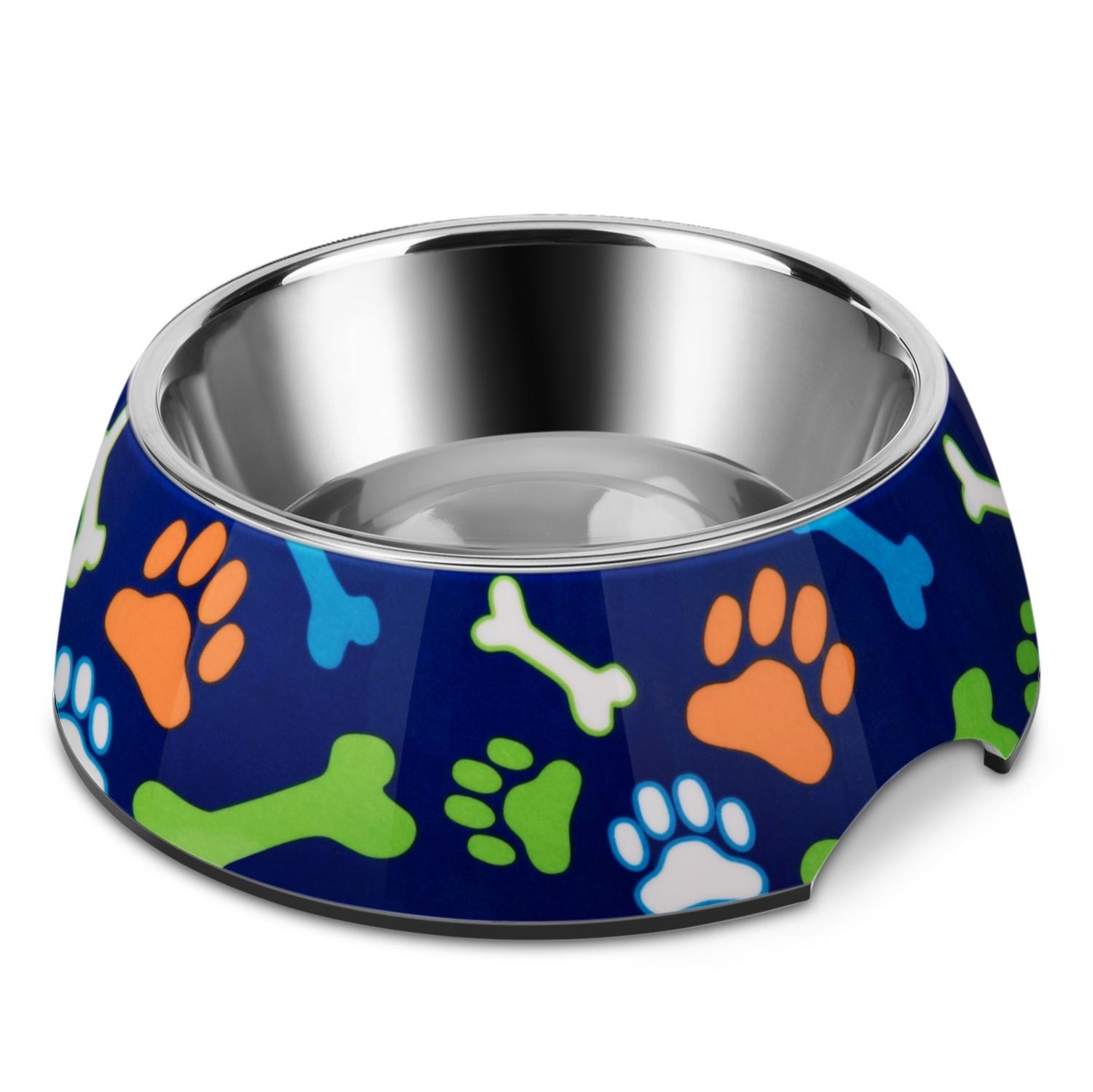 Stainless Steel Dog Bowl No Tip Rubber Base Removable AntiSkid Dog
