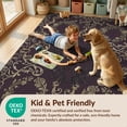 thumbnail image 4 of Design&I 8'x10' Washable Area Rug Wildlife Motif Frame Botanical Scroll Border Vintage Gothic Moth Playful for Dining Room, Large Office, Lounge, Snag-Free, 4 of 7