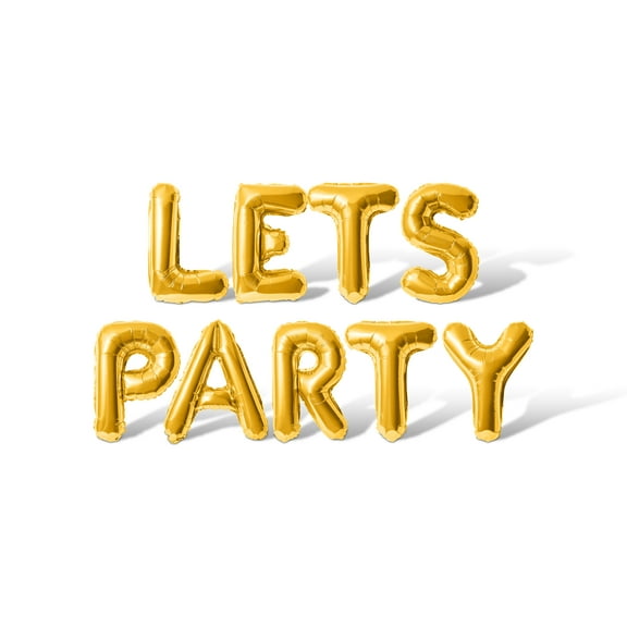 Letter Balloons - LETS PARTY 16" Inch Alphabet Letters Foil Mylar Balloon Bachelorette or Bridal Shower Party Banner (Gold)