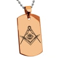 thumbnail image 1 of Stainless Steel Freemasons Masonic Sacred Society Engraved Dog Tag Pendant Necklace, 1 of 4