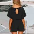 thumbnail image 4 of Shorts Jumpsuit, Loose Loungewear Jumpsuit Cuello Redondo Transpirable Elegante para Recreación para el Hogar para Mujeres LYUMO ropa de mujer, 4 of 6