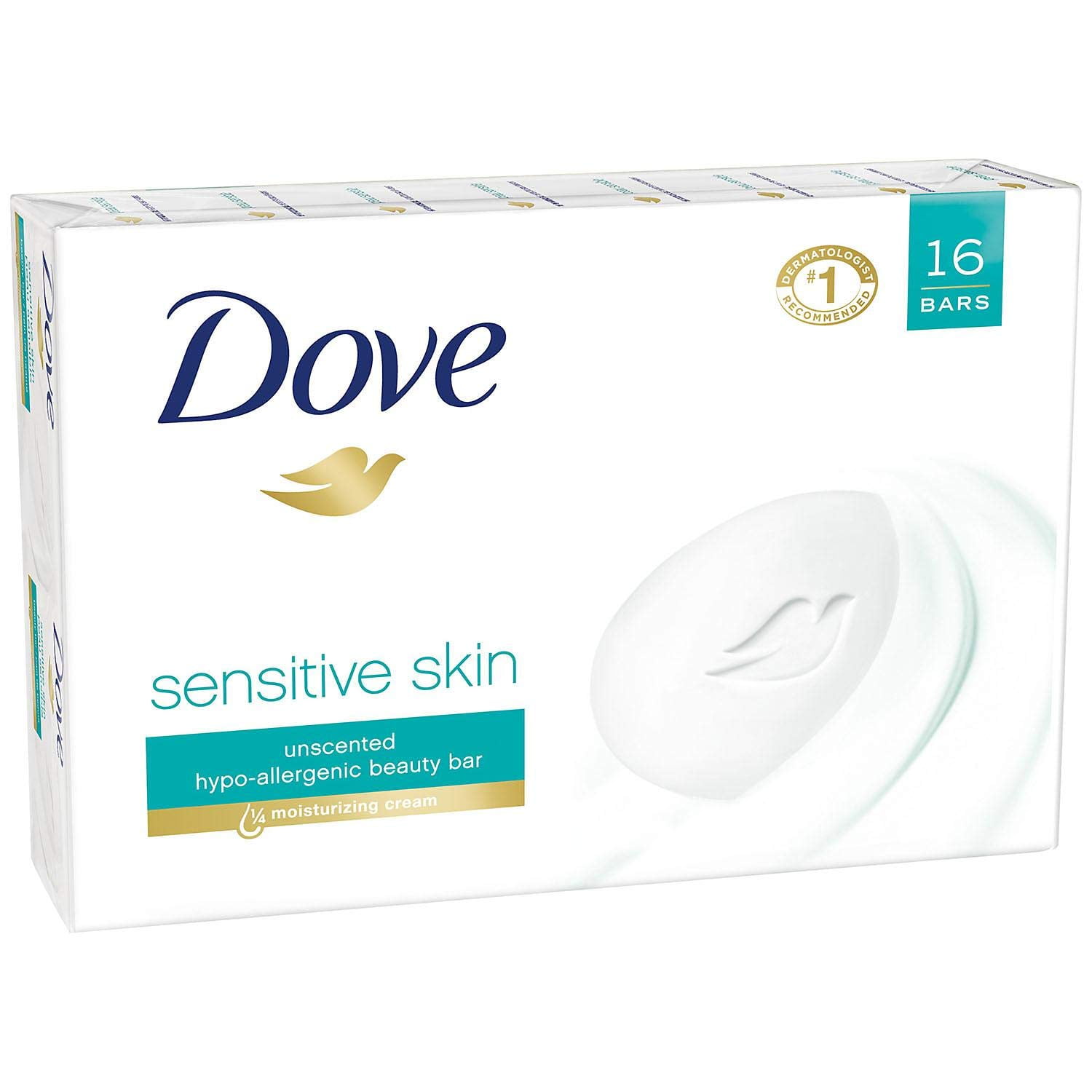 Dove Sensitive Skin Fragrance Free HypoAllergenic Beauty Soap Bar 3.75