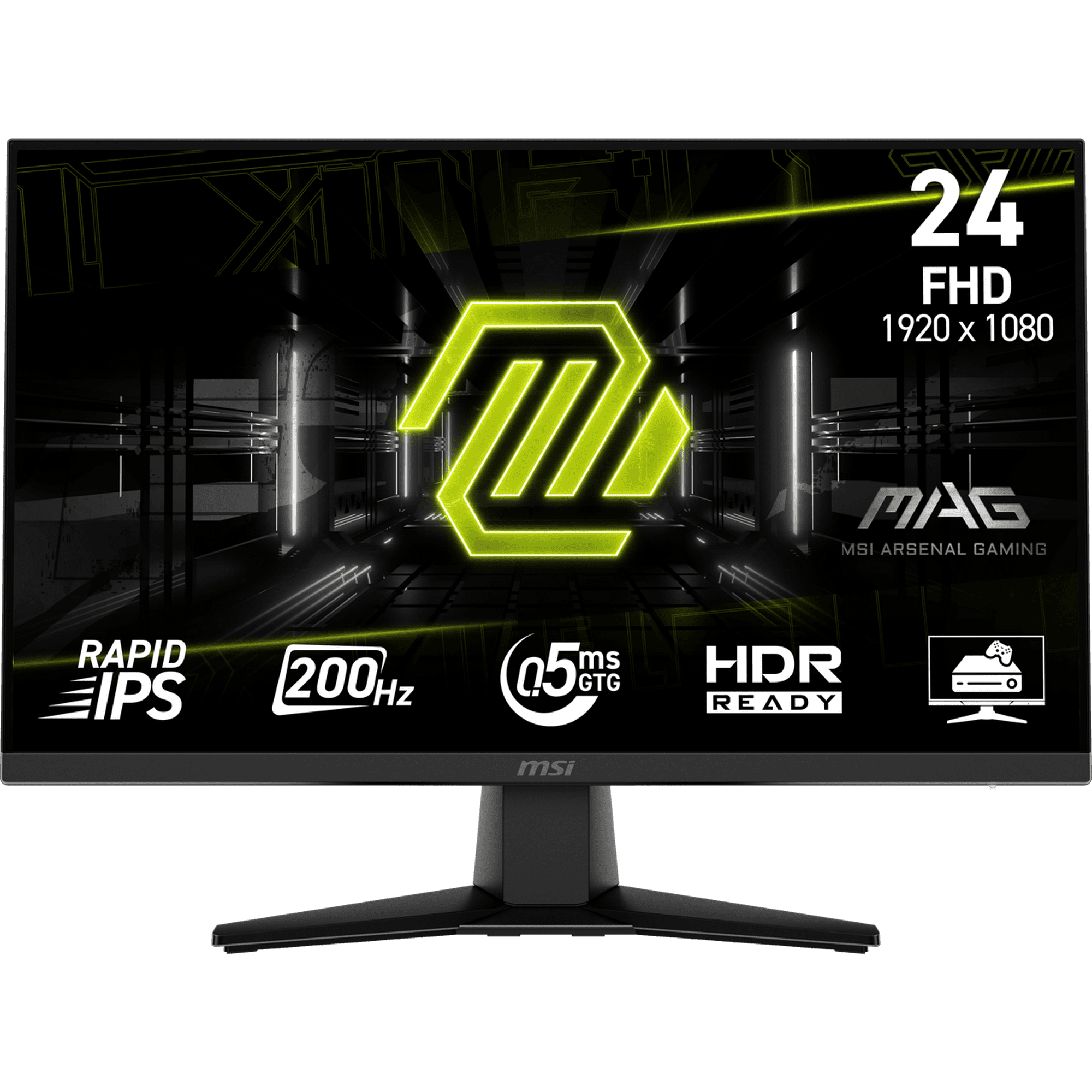 MSI MAG MAG 242F 24" Class Full HD Gaming LCD Monitor - 16:9 - Metallic Black - 23.8" Viewable - Rapid IPS - 1920 x 1080 - 1.07 Billion Colors - FreeSync Premium - 300 Nit - 0.50 ms - 200 Hz Refres...