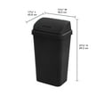 Sterilite 13 Gallon Trash Can, Plastic Swing Top Kitchen Trash Can