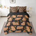 thumbnail image 2 of Homewish Cartoon Flower Capybara 7-Piece Bedding Comforter Set for Preppy Children Kids,Kawaii Animal King Bedding Sets,Cute Wildlife Ultra Soft Bed Sheets,Microfiber Bedroom Decor,Reversible, 2 of 8