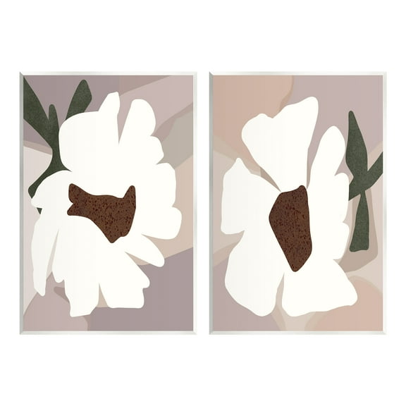 Stupell Industries Abstract White Daisies Botanical & Floral Painting Unframed Art Print Wall Art, 10 x 15