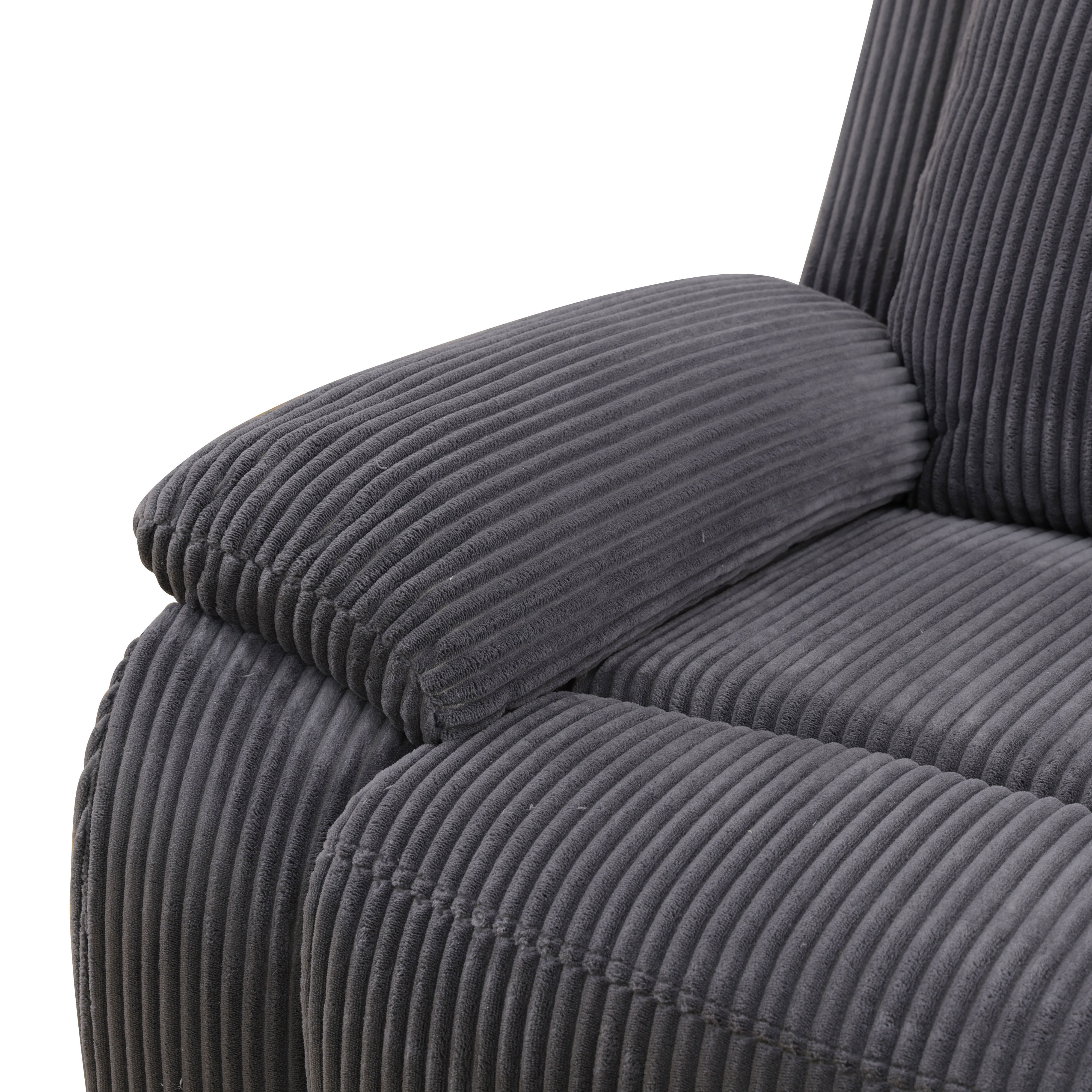 MAYEERTY Oversized Recliner Sectional Sofa, L-Shape Corner Couch with Cup Holders & Storage for Living Room, Home Theater, Dark Gray