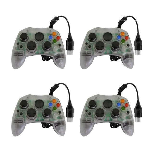 Pack 4 Controles Para Xbox Clasico Negro, Colores Cristal Transparente