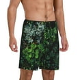 thumbnail image 2 of Naloa Lush Foliage Green Plant Men's Short Pajama Pants, Lounge Comfort Shorts with Elasticized Waistband and Side Pockets - Large, 2 of 9
