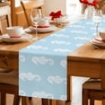 thumbnail image 5 of Ocean Seahorse Table Runner 90 Inches, Summer Nautical Coastal Textured Sky Blue Bed Runner Dresser Scarves Tabletop for Indoor Outdoor Parties/Ceremony/Banquet, 13" x 90", 5 of 9
