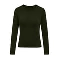 thumbnail image 5 of ClodeEU Women's Crew Neck Long Sleeve Thermal Top, Light Fleece Slim Fit Warm Lining Base Layer Top ,Women's S-XXL, 5 of 7
