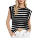 thumbnail image 1 of Camiseta Sin Mangas Informal de Verano para Mujer, Rayas Negras, Talla XL, 1 of 7